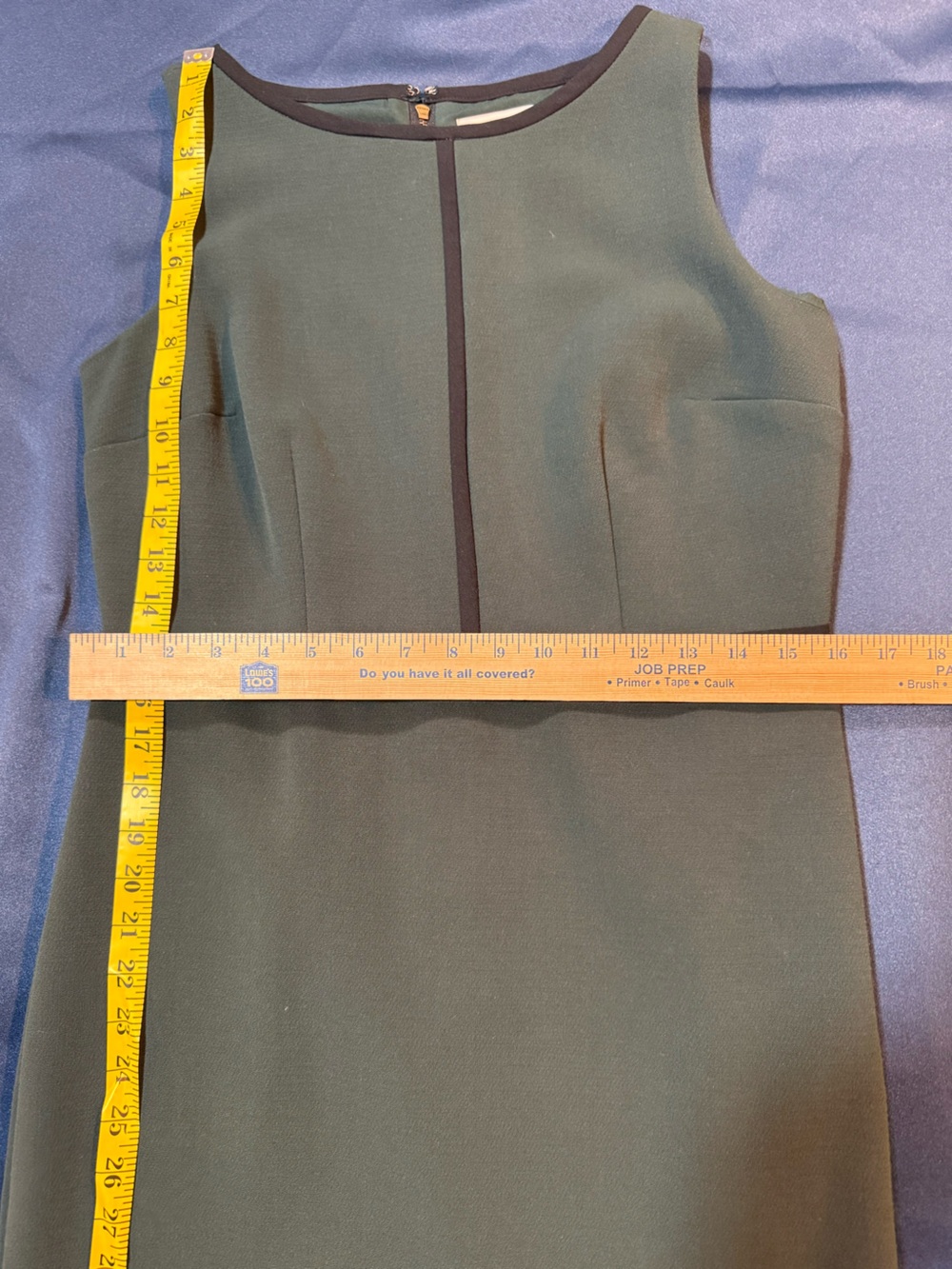 Ann Taylor Loft Forest Green/Black Accent Tailored Sheath Dress(Size 8P) - Picture 6 of 11